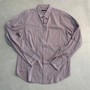 Theory men size small button down casual shirt square stripes pattern